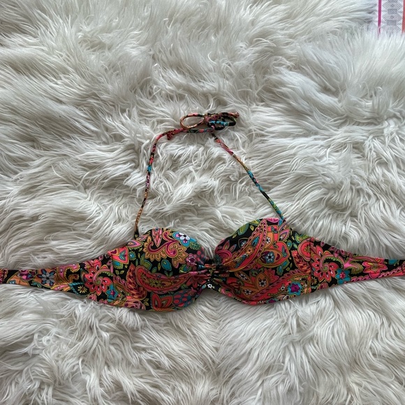 Victoria Secret bikini top colourful underwire 36B.
